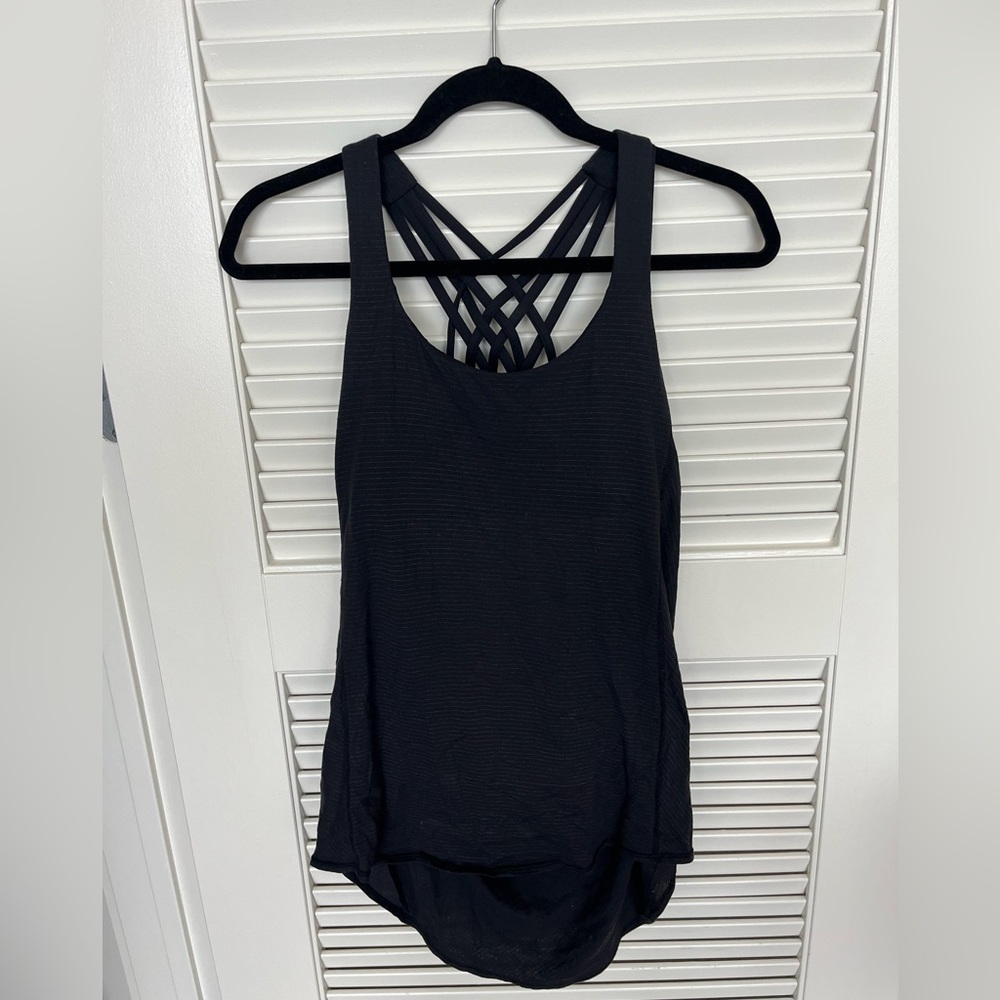 Lululemon Criss Cross Black Tank - size 8